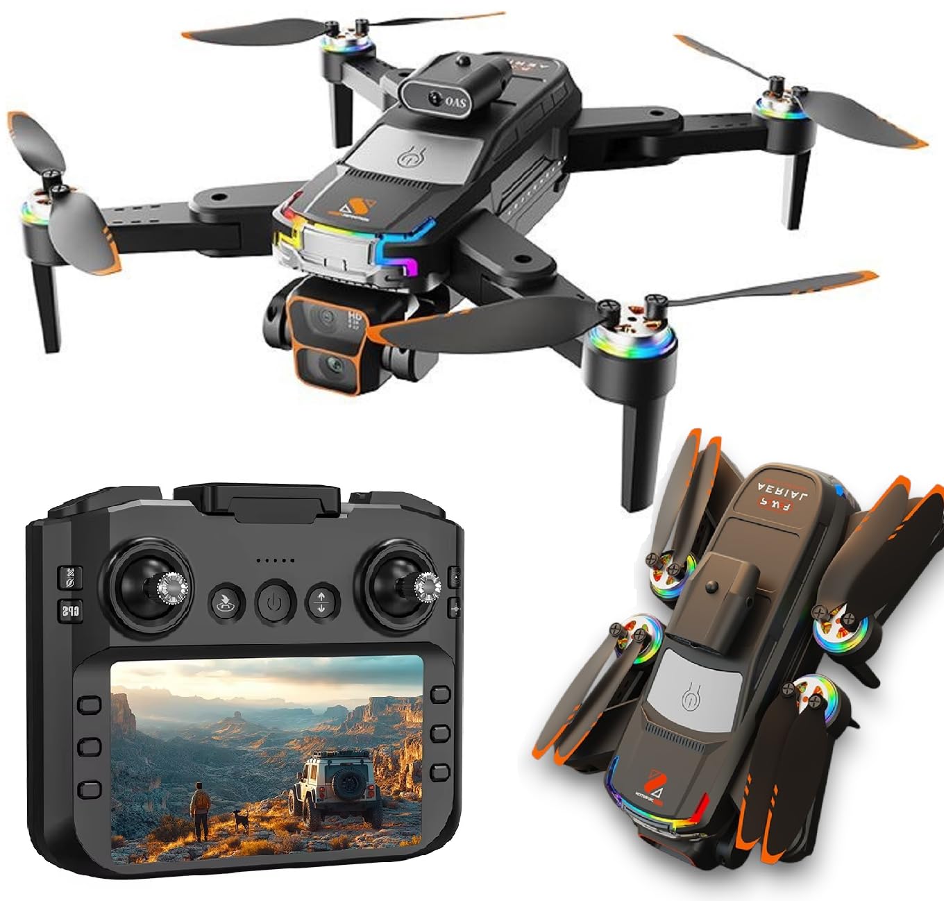 Js39P Dual Camera Brushless Drone with Full Screen Remote